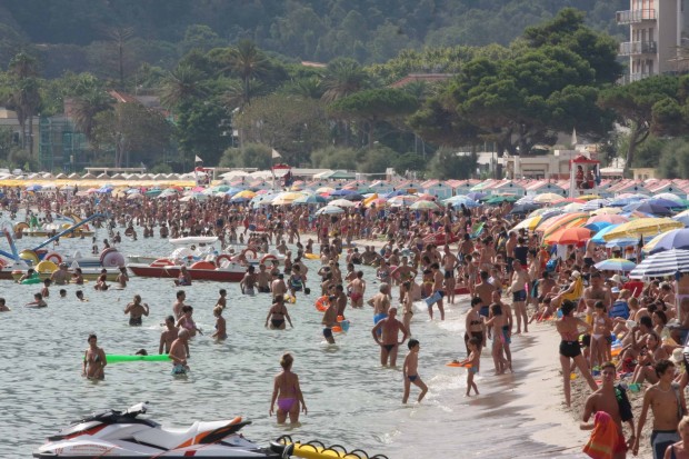 Crowded Mondello beach