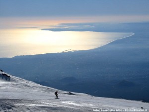 Skiing on Mt. Etna