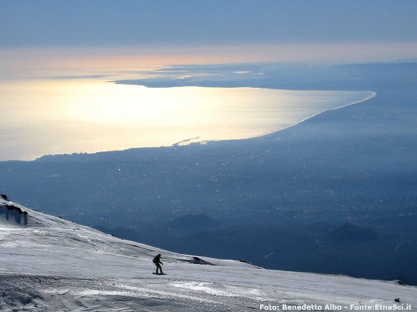 Skiing on Mt. Etna