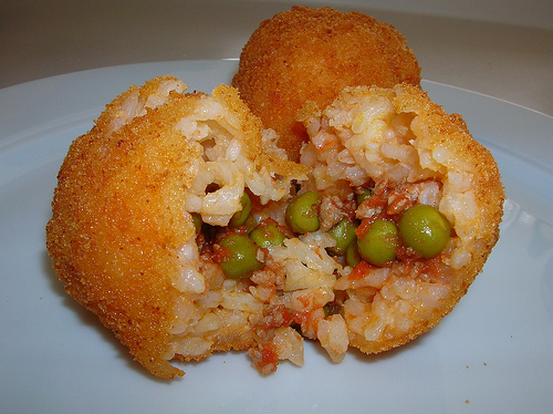 Arancina with meat